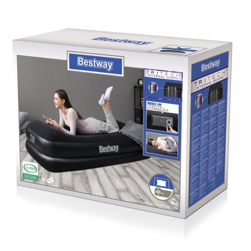 Матрас надувной 191х97х46см + встроен. насос 220В (67401) Bestway 6941607329481 фото 5
