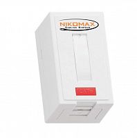 Розетка 1 порт кат.6 (класс E) 250МГц RJ45/8P8C FT-TOOL/110/KRONE T568A/B неэкран. со шторкой бел. NIKOMAX NMC-WO1UE2-FT-ST-WT