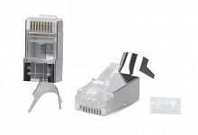 Коннектор 8P8C-SH-C6(1.35)-TWP RJ45(8P8C) под витую пару кат.6 экранир. универс. для ОЖ и МЖ кабеля для проводников с толщ. по изоляции до 1.35мм со вставкой Cabeus 9543c