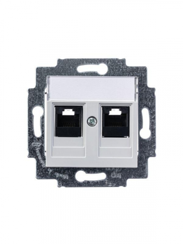 Розетка информационная Levit двойная 2хRJ45 кат. 5e сер. ABB 2CHH295118A6016 фото 2