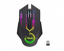 Мышь беспроводная оптическая USB/BT, 6 кн., DPI: 4800/3200/1600/1200/800, аккумулятор 600 mAh, черная, Windows XP/Vista/7/8/10, MacOS Filum FL-GMW15-BK-L
