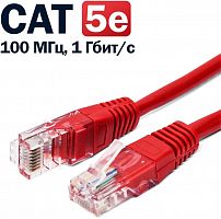 Патч-корд U/UTP, кат.5e, 26AWG(7x0.16 мм), CCA, PVC, красный, 0.25 м Filum FL-U5-0.25M-R