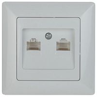 Розетка компьютерная 2-м СП Solo 4-304-01 RJ45 бел. Intro Б0043389