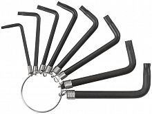 Набор закаленных ключей TORX на кольце Т9-Т40 CrV с черн. фосфатным покрытием (уп.8шт) MOS 64038М