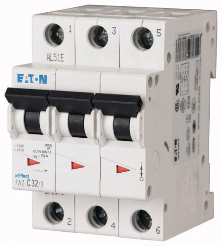 Выключатель автоматический модульный 3п K 50А 15кА FAZ-K50/3 EATON 278916