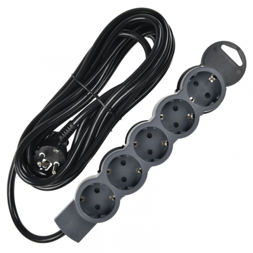 Удлинитель STANDARD У05 5 мест 5м 3х1.5кв.мм 16А черн. IEK 695048 фото 2