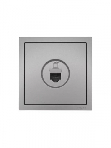 Розетка компьютерная 1-м СП ZIMA IP20 механизм сер. матов. LEZARD 704-7488-140 фото 3