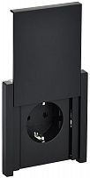 Розетка СП FORTE&PIANO16А IP44 FP119 с заземл. защ. шторки с крышкой безвинт. крепл. черн. IEK FP-R16-16-1-44-K02