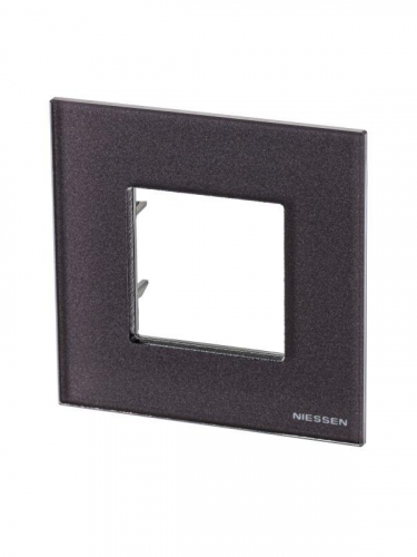 Рамка 1-м 2мод. Zenit стекло кофейное ABB 2CLA227100N3701