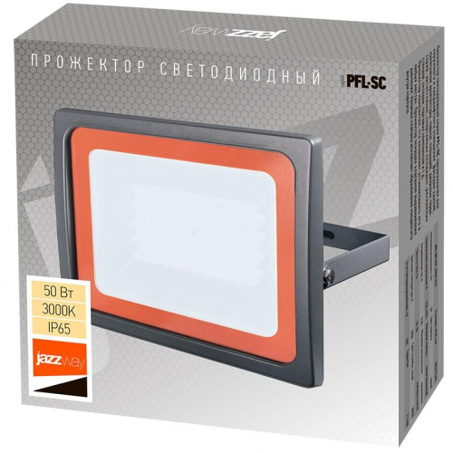 Прожектор светодиодный PFL-SC 50Вт 3000К IP65 190-260В ДО закален. матов. стекло JazzWay 5010079 фото 3