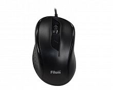 Мышь проводная оптическая USB, 3 кн., DPI: 800/1200, черная, Windows XP/Vista/7/8/10, MacOS Filum FL-M30-BK