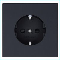 Розетка 1-м СП FD Shuko 16А IP20 с заземл. защ. шторки механизм черн. матов. soft touch Jasmart FD5501PBM