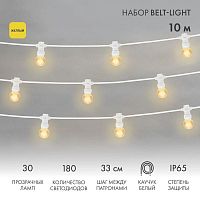 Гирлянда светодиодная "LED Galaxy Bulb String" 10м 6х30LED желт. 25Вт 220-240В IP65 провод каучук бел. Neon-Night 331-301