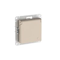 Розетка AtlasDesign 16А IP20 с заземл. защ. шторки с крышкой быстрозажим. клем. механизм песочн. SE ATN001246S