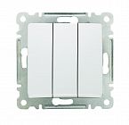 Выключатель 3-кл. СП Lillium IP20 механизм бел. Makel 30001091