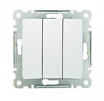 Выключатель 3-кл. СП Lillium IP20 механизм бел. Makel 30001091