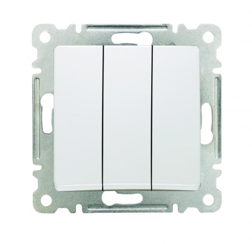 Выключатель 3-кл. СП Lillium IP20 механизм бел. Makel 30001091