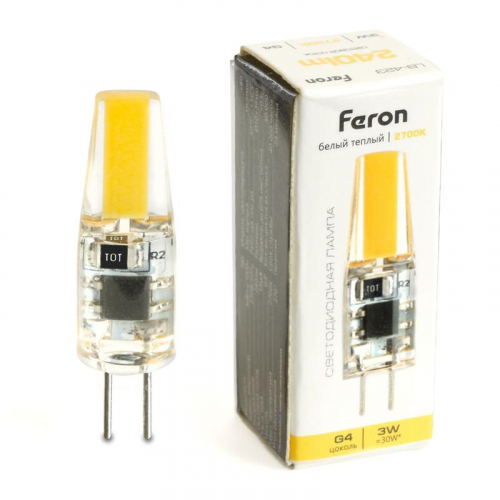 Лампа светодиодная LB-423 3Вт JC 2700К G4 230В FERON 51167