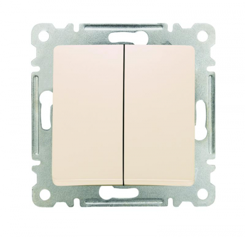 Выключатель 2-кл. СП Lillium IP20 механизм крем. Makel 30010003