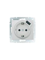 Розетка 1-м СП RAIN 16А IP20 с заземл. + USB механизм бел.. LEZARD 703-0288-181