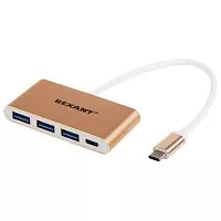 Разветвитель USB 3.1 Type-C на 4 порта (Type-C/3.0/2.0X2) Rexant 18-4141
