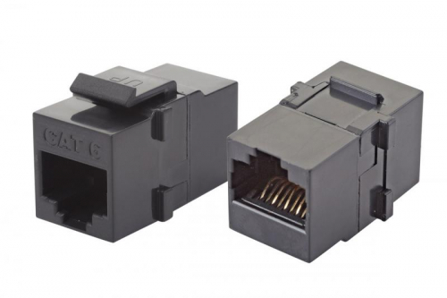 Адаптер проходной Keystone RJ45-RJ45 UTP кат.6 черн. Eurolan 12B-U6-03BL
