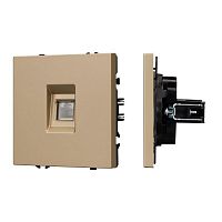 Механизм компьютерной розетки SCT-NOBE-MPC1-SFPL-GD (RJ-45 CAT6) зол. песок Arlight 054306