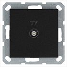 Розетка телевизионная оконечная TV Ф9.5мм механизм антрацит Jasmart G6001B
