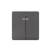 Выключатель 2-кл. СП ROUND MIELE 10А с подсветкой титан Kranz KR-78-0714-2