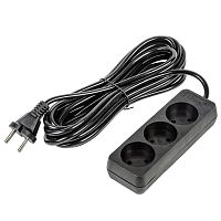 Удлинитель 3х5м без заземл. 10А Ultra S-CU3-5 BLACK черн. Uniel UL-00009985