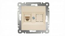 Розетка компьютерная 2-м СП Karea 16А IP20 RJ45 кат.5 механизм крем. Makel 57010035