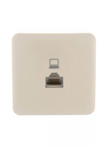 Розетка компьютерная 1-м ОП Viola RJ45 крем. LEZARD 751-0300-139