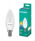 Лампа светодиодная LED10-C35/865/E14 10Вт свеча матовая 6500К холод. бел. E14 220В Camelion 13563