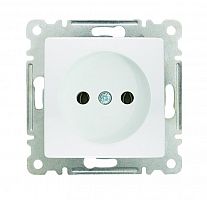 Розетка 1-м СП Lillium 10А без заземл. с панелью механизм бел. Makel 30001022