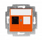 Розетка информационная Levit RJ45 кат. 5e и заглушка оранж. ABB 2CHH295117A6066