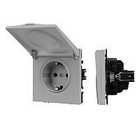 Механизм розетки влагозащищенный SCT-NOBE-MCP-SFPL-IS (230В 16А) никель Arlight 059441