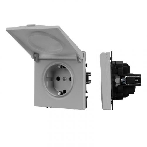 Механизм розетки влагозащищенный SCT-NOBE-MCP-SFPL-IS (230В 16А) никель Arlight 059441