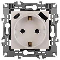 Розетка Эра12 12-4108-15 16А 250В 2P+E с USB type-A+C 5В-3А защ. шторки перламутр Эра Б0067767