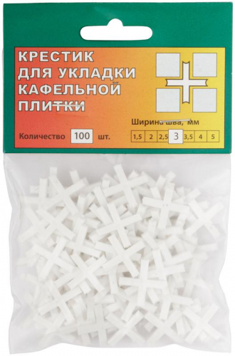 Крестик для кафеля 3мм (уп.100шт) Стандарт FIT 16730 фото 2