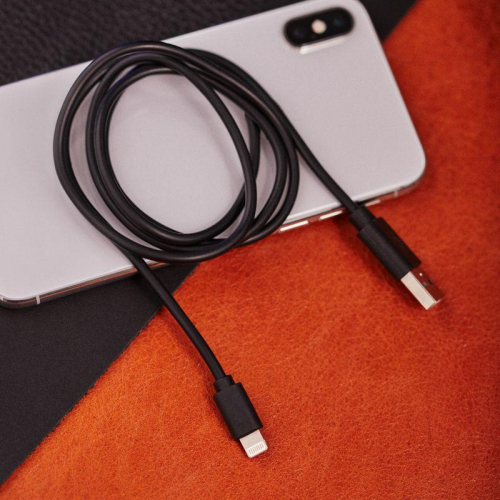 Кабель USB-A-Lightning для Apple 1А 1м ПВХ черн. Rexant 18-1122 фото 2