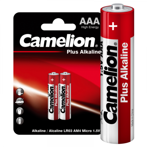 Элемент питания алкалиновый AAA/LR03 1.5В Plus Alkaline LR03-BP2 BL-2 (блист.2шт) Camelion 1651 фото 2