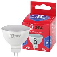 Лампа светодиодная RED LINE LED MR16-5W-865-GU5.3 R 5Вт MR16 софит 6500К холод. бел. GU5.3 Эра Б0045349
