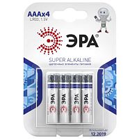 Элемент питания алкалиновый AAA/LR03 LR03-4BL (блист.4шт) Эра C0038451