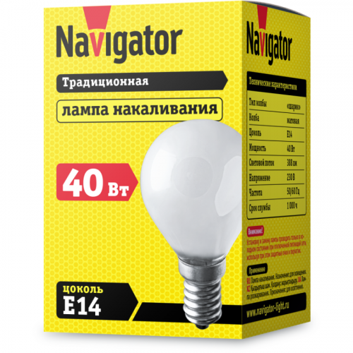 Лампа накаливания 94 315 NI-C-40-230-E14-FR Navigator 94315 фото 2