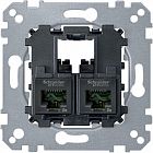 Коннектор 2хRJ45 кат.5E UTP Merten SchE MTN4575-0002
