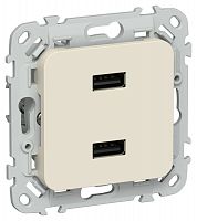 Розетка USB СП FLITE РЮ-2-ФлСл AA 2.1А механизм сливочный IEK FI-U21-D31-K86
