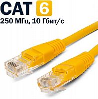 Патч-корд U/UTP, кат.6, 26AWG(7x0.16 мм), чистая медь, LSZH, желтый, 3 м Filum FL-U6-C-LSZH-3M-Y