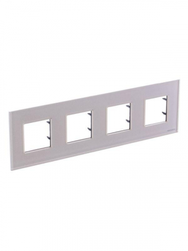 Рамка 4-м 2мод. Zenit стекло жемчуж. ABB 2CLA227400N3501 фото 4
