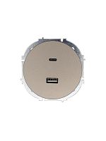 Розетка 1-м СП OSEN TC+ USB разъем механизм титан LEZARD 743-3788-192TC