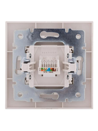Розетка компьютерная 1-м СП Rain RJ45 жемчуж./бел. перламутр. LEZARD 703-3030-139 фото 2